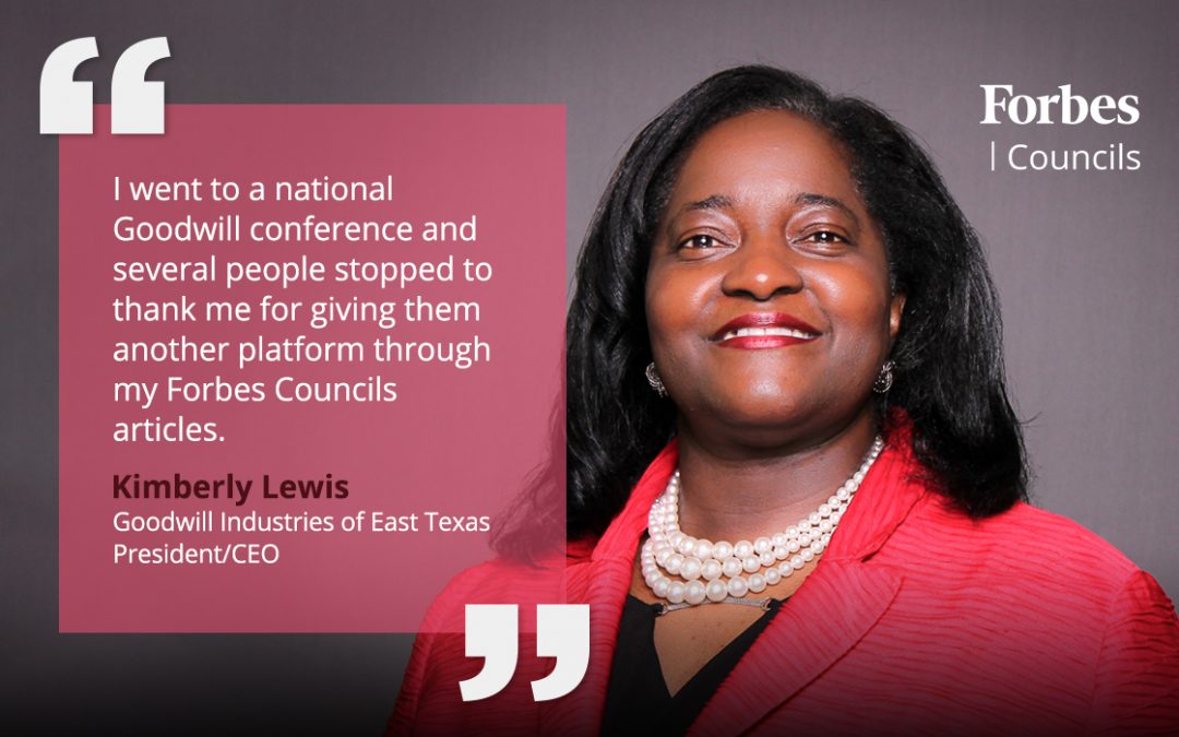 Kimberly Lewis Says Her Forbes Councils Articles Help Promote the Goodwill Brand Nationwide